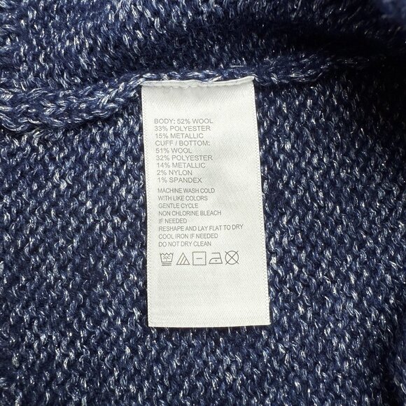 Tommy Bahama Women's Balloon Sleeved Bateau Sweater Sz M Blue/Silver metallic - Picture 10 of 13